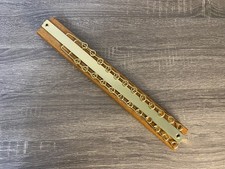 Vintage Wood Brass Tie Rack Wall Mount Hooks Belt Hanger Organizer