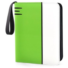Card Binder 4 Pocket   400 Card Capacity, 50 Removable Sleeves, L-Green