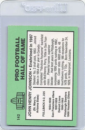 1985-88 Football Immortals #142 John Henry Johnson signiertes Autogramm *L1455 - Bild 2 von 2