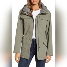 Pendleton Womens Lihn Packable Hood Full Zip Button Utility Jacket Small