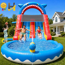 Inflatable Water Slide Commercial Grade Water Bounce House Big Pool Blower Inclu