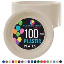Exquisite Ivory 7" Heavy Duty 350 GSM Plate Disposable Party Plastic Plate 73348
