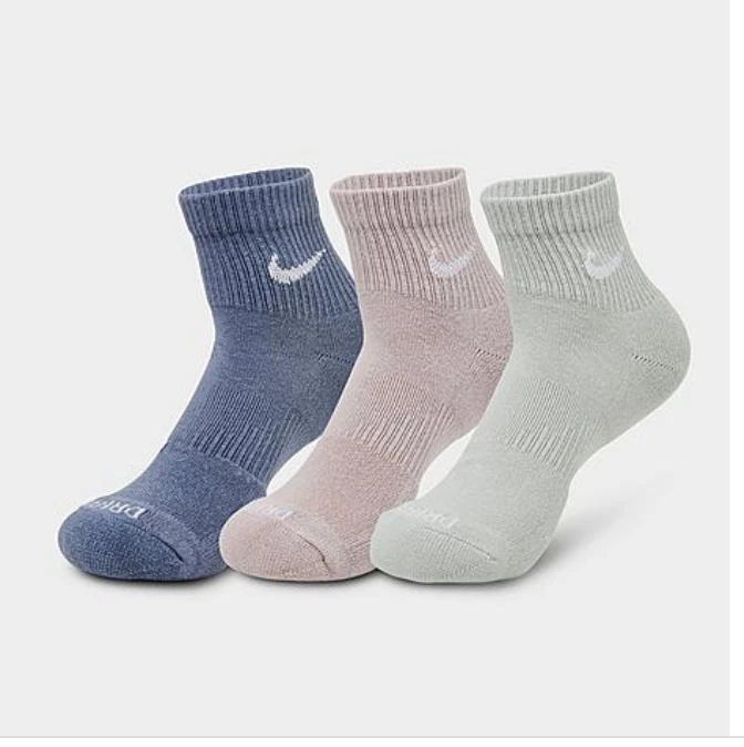 Nike 6 pairs Unisex Dri Fit Everyday Plus Cushioned Ankle Socks Mens M 6-8
