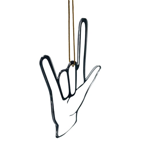 Love You Sign Language Hand Ornament, Christmas Tree Decorations Hanging 8185 - Bild 3 von 6