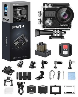Action Camera 4K 30fps 131FT Waterproof WiFi 170 FOV AKASO Brave Ultra Sport