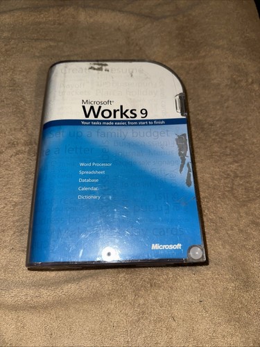Microsoft Works 9 Windows Software Tool Word Processor Spreadsheet DB W/ Case - Picture 2 of 6