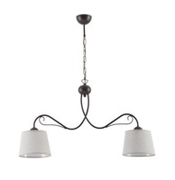 Elegante Pendelleuchte Grau Braun Stoff 80Cm Lang Wohnzimmer Esstisch HäNgelampe