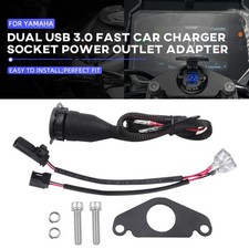 3.0 Dual Port USB Charger Socket w/ Plug Adapter Cables For YAMAHA MT-07 2025
