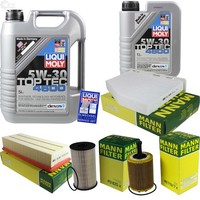 Mann Inspektionspaket 6L Liqui Moly Top Tec 5W-30 FüR VW Touran 2.0 TDI 16V 1.9