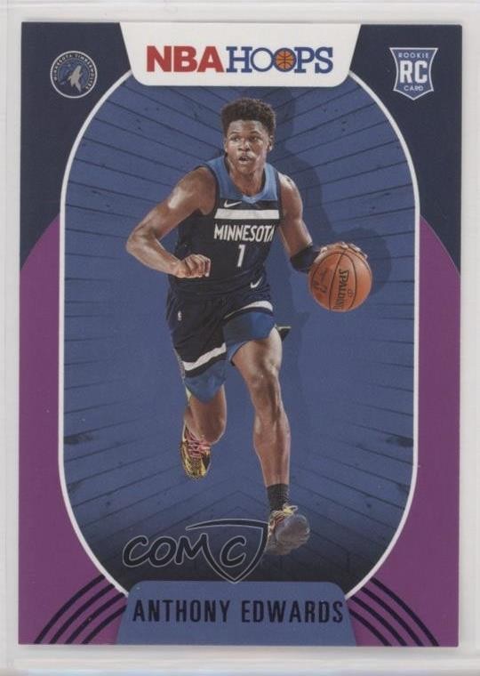 2020-21 Panini NBA Hoops Purple Anthony Edwards #216 0d0q