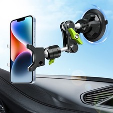 Suction Cup Phone Mount 360 Rotating Universal Ball Head Arm for Car Black