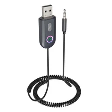 [Upgraded] AUX to Bluetooth 5.3 Adapter for Car, Bluetooth Receiver USB 2.0 t...