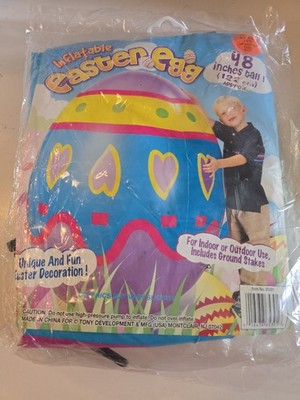 Giant Inflatable Easter Egg 48'' Blow-Up Yard Decor Holiday Easter Bunny NIP NEW