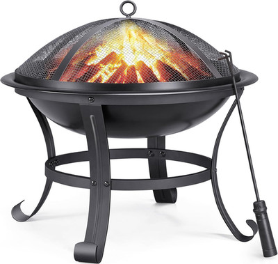 Runde Outdoor Feuerstelle Stahlschale Terrassenheizer Camping Lagerfeuer Garten