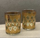 6 Culver Valencia Gold Gilded Filigree Lowball Rock Glasses 22K MCM Barware  — photo 1