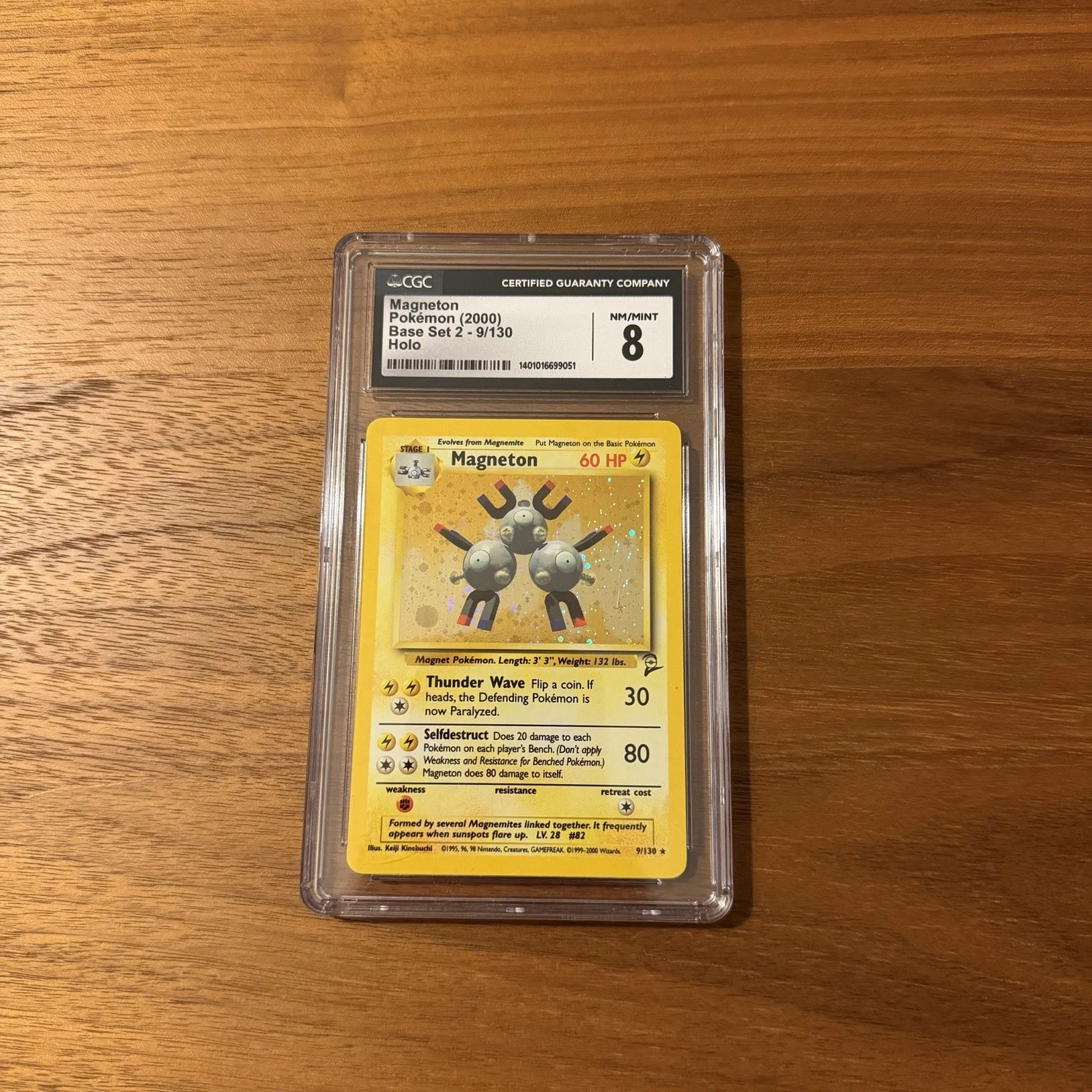 Pokemon TCG CGC 8 2000 Base Set 2 Magneton 9/130 Holo English