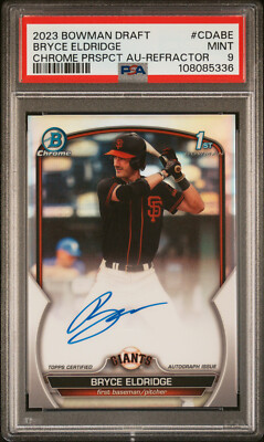 2023 Bowman Chrome Draft Bryce Eldridge Refractor Auto 170/499 PSA 9 Mint