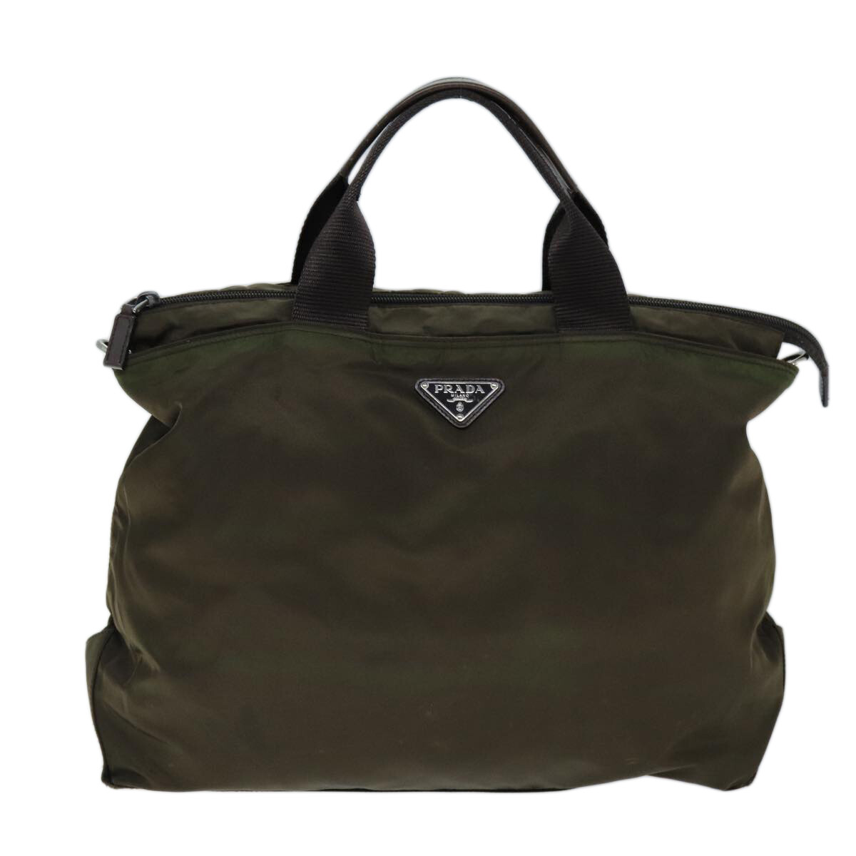 PRADA Hand Bag Nylon 2way Brown Auth ac2959 | eBay