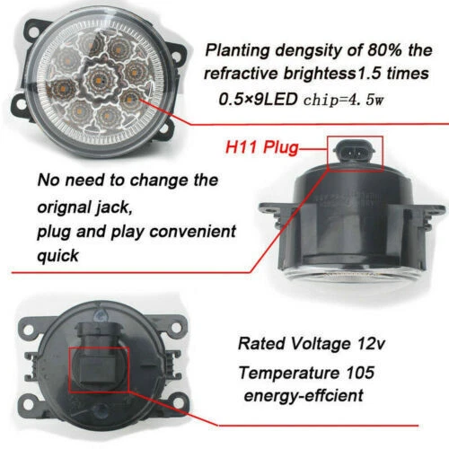 2 piezas luces antiniebla LED lámpara de parachoques delantero para Subaru XV Crosstrek 2013 2014 2015 Foto 2 de 4