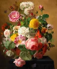 Still life with roses in a vase Giclee art Oil painting printed on canvas L3328