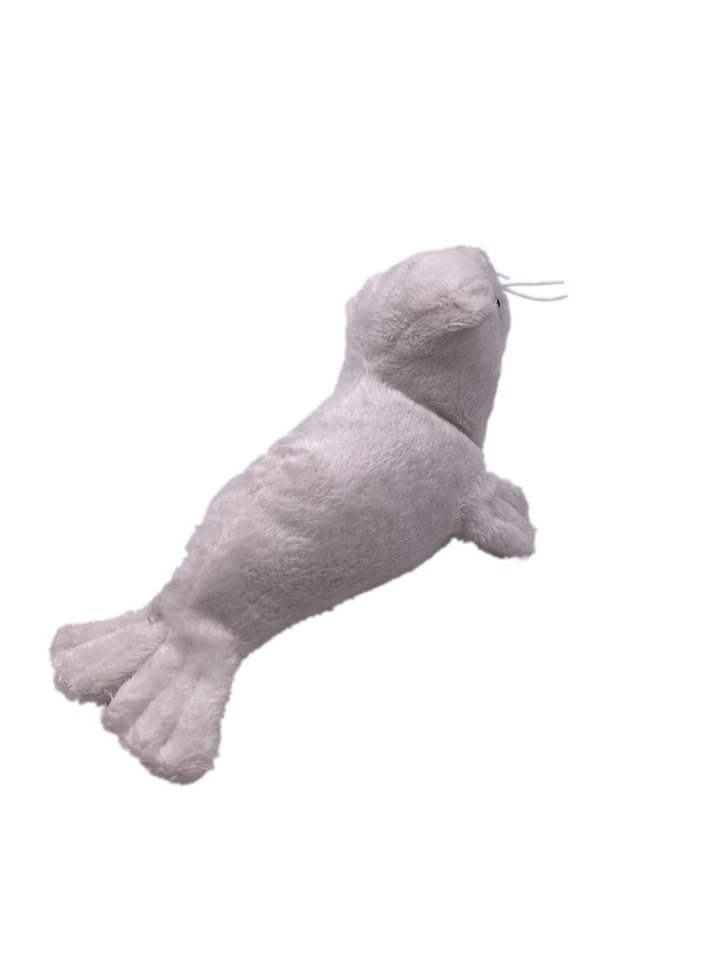 Plüschtier Stofftier Kuscheltier Robbe Seelöwe Seehund weiss  L 17 cm Weiß - Bild 3 von 3