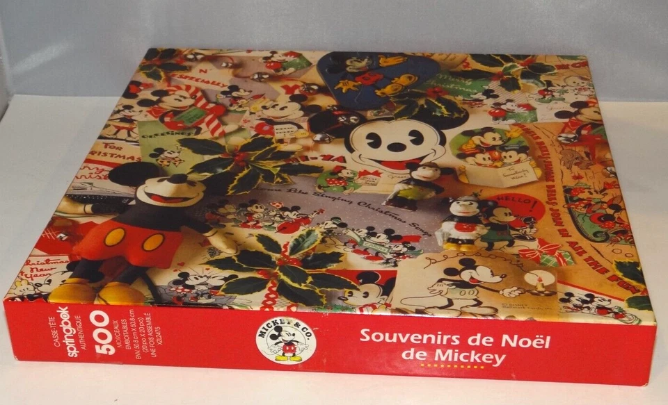 SPRINGBOK MICKEYS RECUERDOS DE NAVIDAD 500 piezas Puzzle XZL2475 Sello Disney Mouse Foto 2 de 4