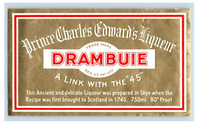1950's-70's Prince Charles Edwards Drambuie Liqueur Lot Of 2 Label Original S62E