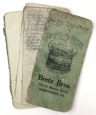 Bretz Bros. Harrisburg PA Paint Hardware Store Promotional Ledger Booklet