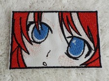 Red White Blue ANIME EYES 4" Embroidery Iron-on Patch E6 