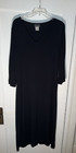 GHOST vintage black crepe long v-neck maxi dress Size  L.  c854