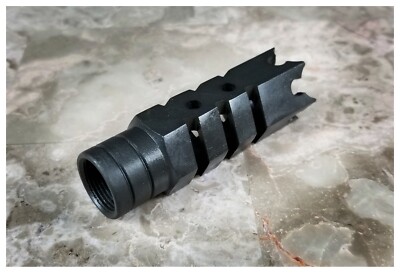 .308 308  5/8x24 TPI Thread Shark Muzzle Brake Black Steel Free Washer