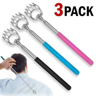 #ad #ad 3 Pack Metal Back Scratcher Back Extendable Massager Bear Claw Telescopic New $8.90