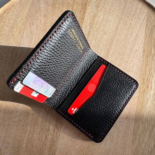 Geldbörse aus Echtem Leder Schwarz Geldbeutel Kartenetui Mini Slim Portemonnaie - Bild 17 von 18