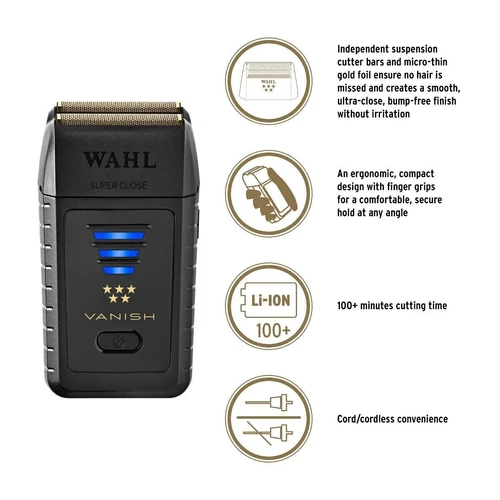 Wahl 8173-700 5 Star Series Vanish Double Foil Corded/Cordless Shaver PRO BARBER - Picture 4 of 4