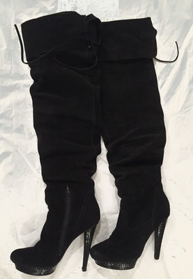 high rise black boots