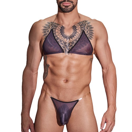 Conjunto de ropa interior sedosa de satén para hombre travesti ropa interior sin mangas - Imagen 4 de 63