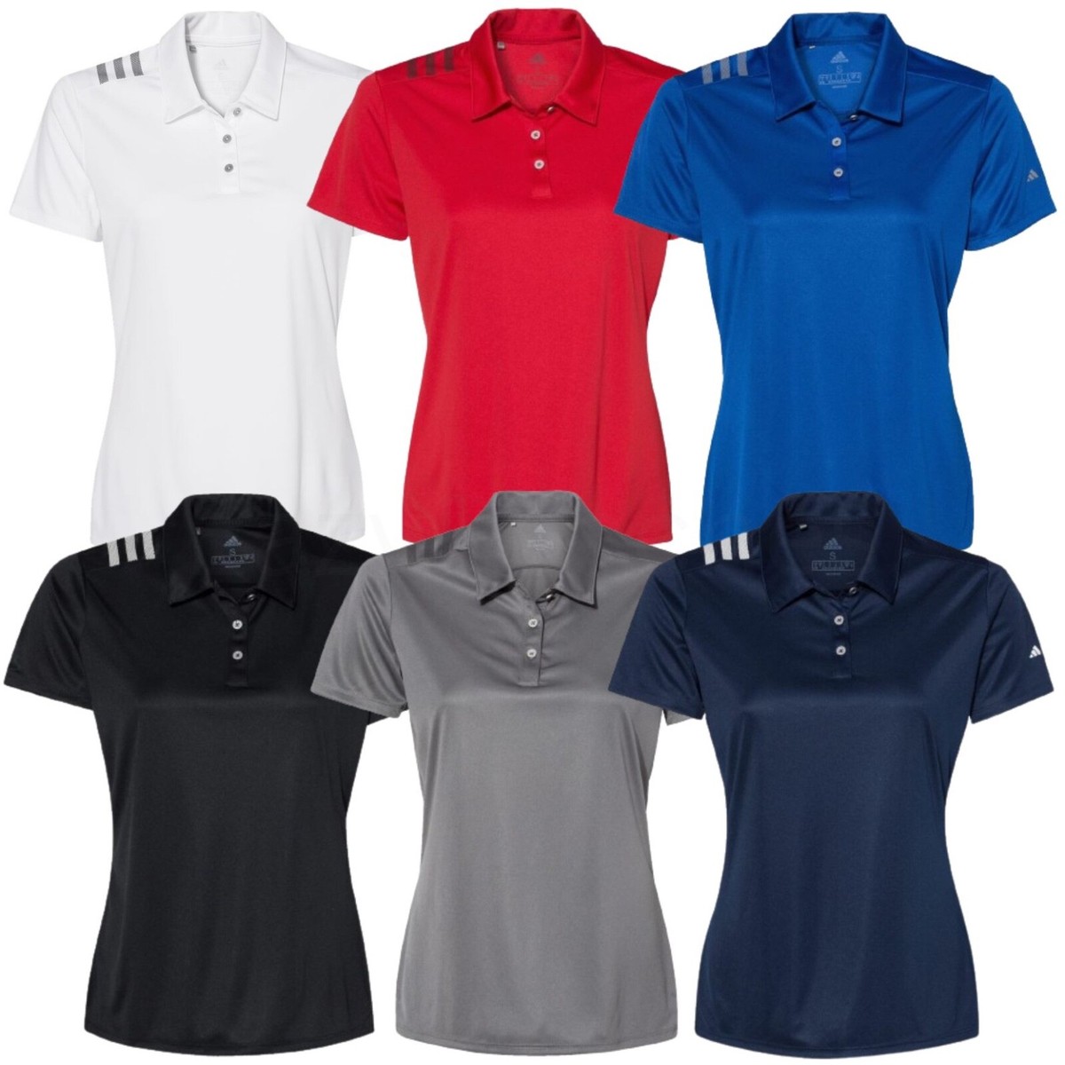 Adidas Women's S-3XL 3-Stripes Shoulder Sport Shirt Ladies dri-fit