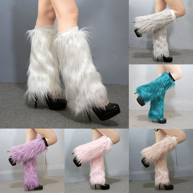 Women Faux Fur Leg Warmers Boots Socks Fluffies Boot Cover Warming Foot  Sleeve