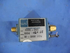 Watkins Johnson RF Microwave Cascade Amplifier 10-1000 MHz 6201-062 15VDC +10db