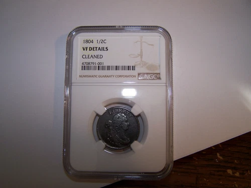 1804 Half Cent Crosslet 4 with stems NGC VF Details