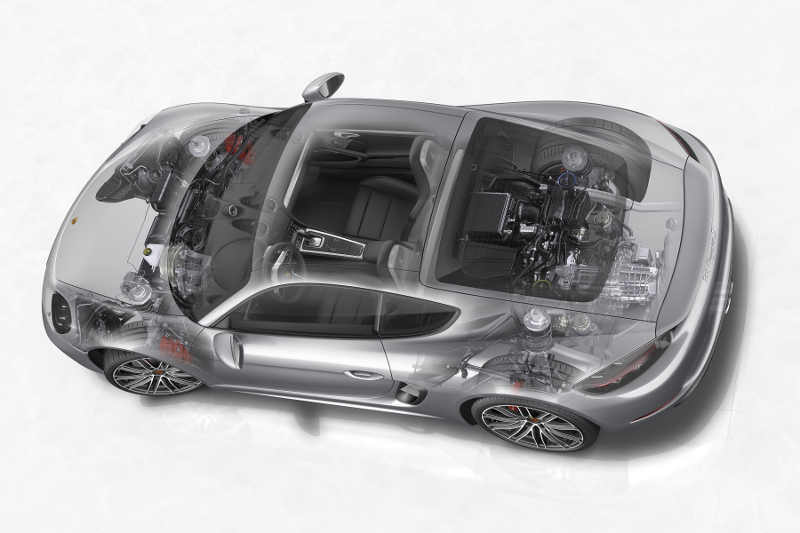 2016 PORSCHE 718 CAYMAN S CAR CUTAWAY POSTER PRINT 24x36 HI RES
