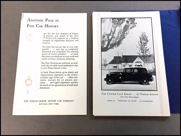 1932 Pierce-Arrow Pierce Arrow Twelve Vintage Sales Brochure Catalog Portfolio Foto 2 de 4