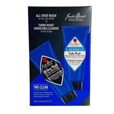 #ad Jack Black Mens All Over Body Hair Wash and Turbo Wash Energizing Cleanser Set $59.99