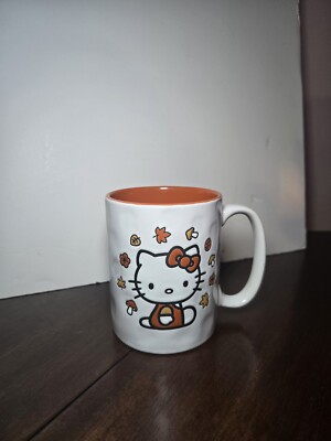 Sanrio Hello Kitty Fall Pumpkin Spice Glitter Rainbow Cup / Mug 20oz Brand New