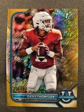 CASEY THOMPSON 2022 Bowman University Chrome GOLD SHIMMER REFRACTOR # 13/50