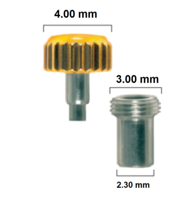 Couronne de montre étanche en acier couleur or, diamètre de tête 4.5mm-7.0mm avec trou de 2.5mm W2424, 11 pièces  1511