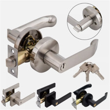 Home Entry Lever Three-Handle Door Lock Set Bathroom Entrance Passage and Keys