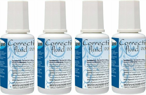 White Correction Fluid 20ml Paint Bottle with Brush Rapid Fast Dry Office School - Picture 5 of 10