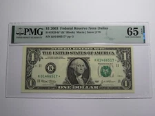 $1 2003 Federal Reserve Star Note Currency Bank Note Bill Choice Gem 65EPQ PMG