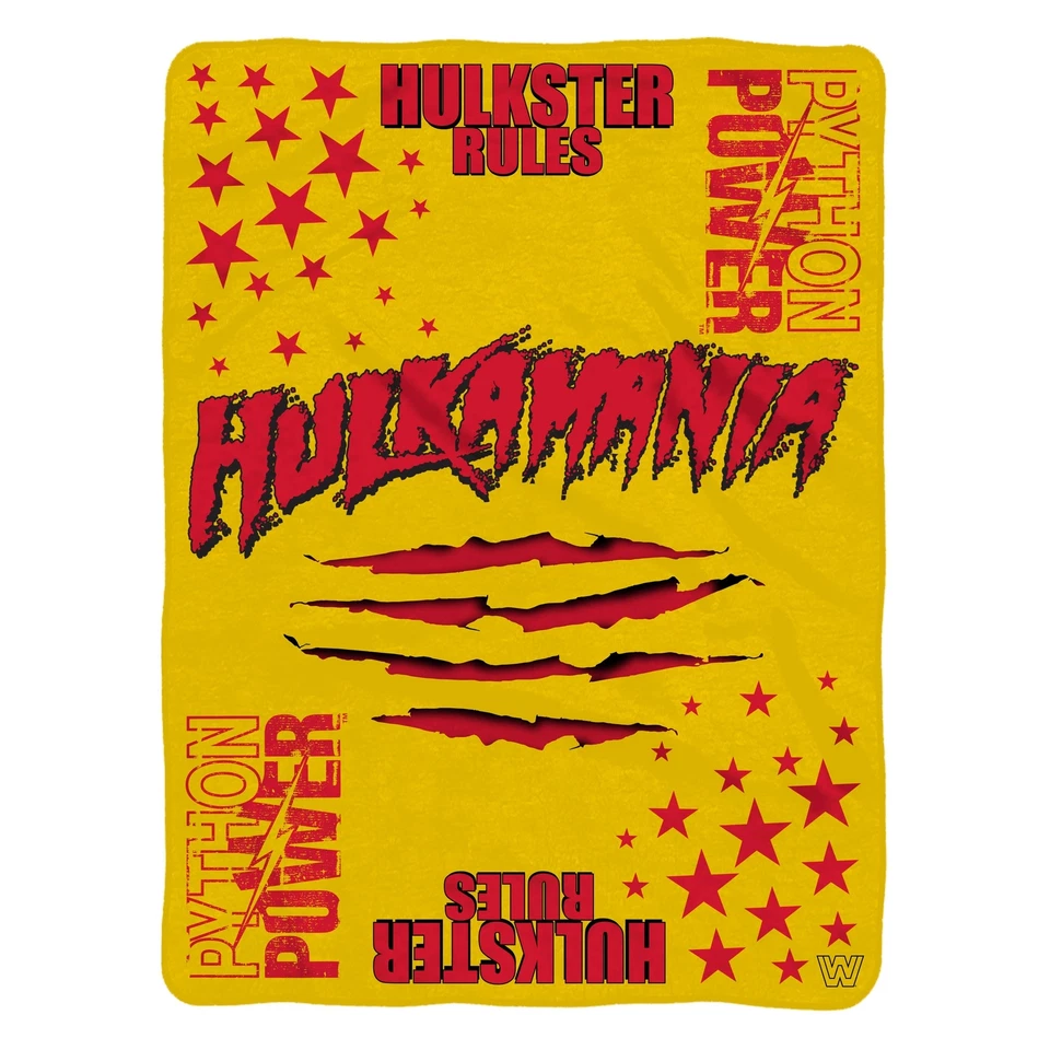 Manta de felpa Sleep Squad WWE Hulk Hogan 60” x 80” Raschel Foto 2 de 4